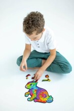 KIDS DO Wooden puzzle RABBITS Art.PAG5184 Деревянный пазл Кролики 91 шт