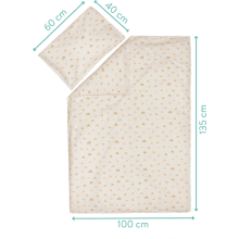 Fillikid Bed Sets Art.021-19 Rainbow Beige Kokvilnas gultas veļas komplekts no 2 daļam