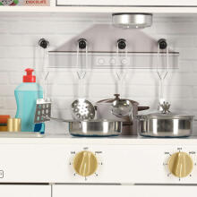 Ikonka Wooden Kitchen 80cm Led Art.KX4943_1 Koka virtuve ar piederumiem un gaismas efektiem