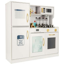 Ikonka Wooden Kitchen 80cm Led Art.KX4943_1 Koka virtuve ar piederumiem un gaismas efektiem