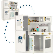 Ikonka Wooden Kitchen 80cm Led Art.KX4943_1 Koka virtuve ar piederumiem un gaismas efektiem