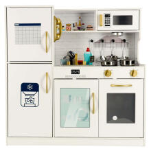 Ikonka Wooden Kitchen 80cm Led Art.KX4943_1 Koka virtuve ar piederumiem un gaismas efektiem
