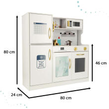 Ikonka Wooden Kitchen 80cm Led Art.KX4943_1 Koka virtuve ar piederumiem un gaismas efektiem