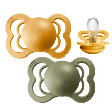 Bibs Supreme Art.157126 Honet Bee/Olive Silicone Māneklītis (knupītis) no 6-36 mēn. (2 gb.)