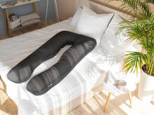 La Bebe™ Cushy Maternity Pillow Art.157194 Dark Grey Daudzfunkcionāls spilvens grūtniecēm (U Shaped), sintepona pildīšana, 155x80cm