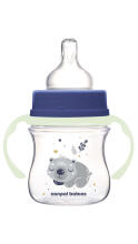 CANPOL BABIES Pretkoliku pudelīte EasyStart, 120ml, Sleepy Koala, 35/236_blu