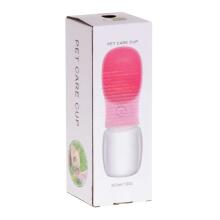 Ikonka Art.KX6434_1 Travel bottle dog bowl 350 ml pink