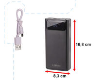 Ikonka Art.KX5332 L-BRNO Power Bank 30000mAh with LED screen black