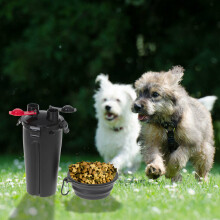 Ikonka Art.KX5094 Double pet cup for water and food black