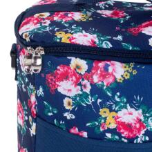 Ikonka Art.KX4985 Thermal bag for lunch beach picnic 11L navy blue with flowers