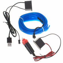 Ikonka Art.KX4955_1 LED aplinkos apšvietimas automobiliui / automobilio USB / 12V juosta 5 m mėlyna