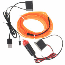 Ikonka Art.KX4955_3 LED apkārtējais apgaismojums automašīnai / automašīnas USB / 12V lente 5m oranžā krāsā