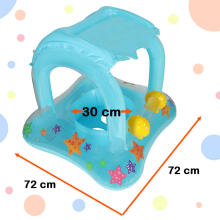 Ikonka Art.KX4931 Inflatable dinghy mattress with canopy wheel mattress