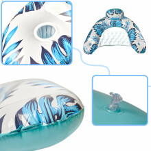 Ikonka Art.KX4911 Plaukimo kėdė šezlongas hamakas vandens mėlyna