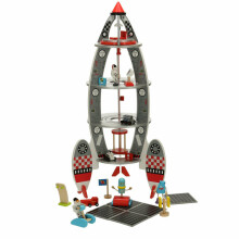 Ikonka Art.KX4903 Wooden rocket ship space shuttle astronaut