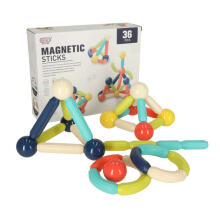 Ikonka Art.KX4887 Magnetic bricks for small children 36 pieces in a box