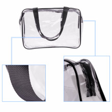 Ikonka Art.KX4838 Transparent cosmetic bag travel organiser for aeroplane 3 pieces