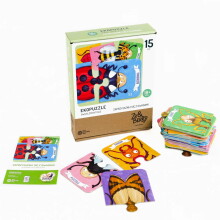 Ikonka Art.KX4756 MUDUKO Puzzles for toddlers Make friends with insects Ecopuzzles two-piece 18m+