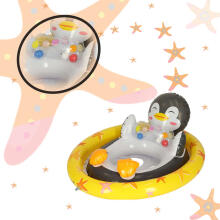 Ikonka Art.KX4958_2 INTEX 59570 children's swimming pontoon penguin wheel