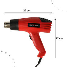Ikonka Art.KX4718 Elektriskā siltuma lielgabals ar temperatūras regulēšanu 0-600 grādu C + 4 maināmie uzgaļi 1600W
