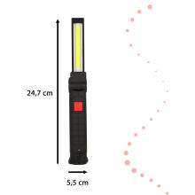 Ikonka Art.KX4710 Darbnīcas lukturītis USB COB magnēts uzlādējams ar 1200 mAh 200 lm