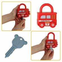 Ikonka Art.KX4615 Educational puzzle game car blocks padlocks sensory toy Montessori