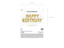 Ikonka Art.KX4574 Folijas balonu dzimšanas dienas dekorēšana Happy Birthday zelta 340cm x 35cm