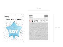 Ikonka Art.KX4570 "It's a boy" foil balloon for baby shower star blue 48cm