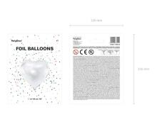 Ikonka Art.KX4568 Foil balloon Heart white 45cm