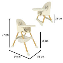 Ikonka Art.KX4516 Feeding chair with tray container grey