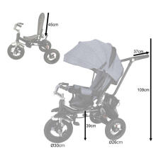 Ikonka Art.KX4510 TRIKE FIX V3 Pro trīsritenis pelēks