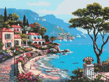 Ikonka Art.KX4497_5 Painting by numbers 50x40cm coastline