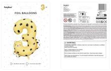 Ikonka Art.KX4535_7 Folijas balons ar skaitli "3" - Gepards 55x75 cm