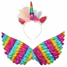 Ikonka Art.KX4434 Unicorn costume skirt headband wings