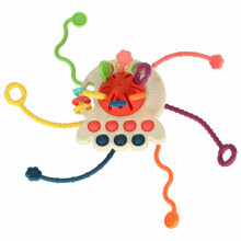 Ikonka Art.KX4602_1 Montessori sensoro rotaļlietu kociņš sarkans