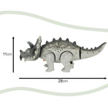 Ikonka Art.KX4400 Tālvadības pults vadāms dinozaurs RC Triceratops staigā ar apgaismojumu rēca