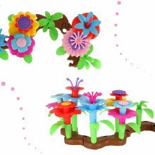 Ikonka Art.KX4396 Gėlės kūrybiniai blokai gėlių sodas 48 elementai