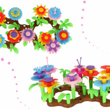 Ikonka Art.KX4396_1 Flowers creative blocks flower garden 104 elements