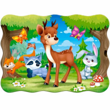 Ikonka Art.KX4376 CASTORLAND Puzzle 30 pieces A Deer and Friends - Forest Animals 4+