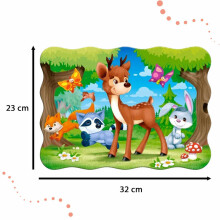 Ikonka Art.KX4376 CASTORLAND 30 gabaliņu puzle A briedis un draugi - Meža dzīvnieki 4+