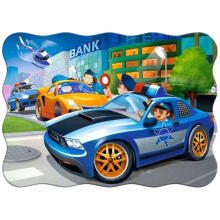 Ikonka Art.KX4374 CASTORLAND Puzzle 30 gabaliņi Policijas pakaļdzīšanās - Policija 4+