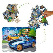 Ikonka Art.KX4374 CASTORLAND Puzzle 30 gabaliņi Policijas pakaļdzīšanās - Policija 4+