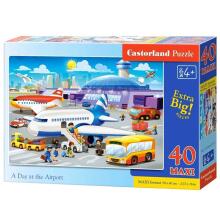 Ikonka Art.KX4373 CASTORLAND Puzzle 40 pieces Maxi A Day at the Airport 4+