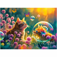 Ikonka Art.KX4369 CASTORLAND Dėlionė 100 dalių "Magiškas rytas" - katė 6+