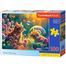 Ikonka Art.KX4369 CASTORLAND Puzzle 100 pieces Magical Morning - Cat 6+