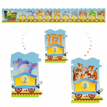 Ikonka Art.KX4360 CASTORLAND Educational Train Puzzle 13 pieces - Puzzles on a train 4+