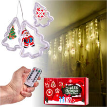 Ikonka Art.KX5249_2 LED Ziemassvētku eglīte attēlu aizkaru gaismas 3m 10 USB spuldzes