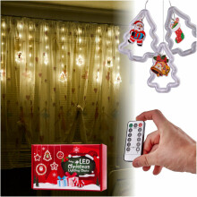 Ikonka Art.KX5249_2 LED Kalėdų eglutės paveikslėlio uždangos lemputės 3 m 10 USB lempučių