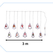 Ikonka Art.KX5249_2 LED Ziemassvētku eglīte attēlu aizkaru gaismas 3m 10 USB spuldzes