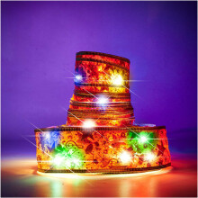 Ikonka Art.KX4352_2 Juosta dekoratyvinė LED juosta 10m 100LED Kalėdų eglutės žibintai Kalėdų dekoracijos įvairiaspalvės su baterijomis